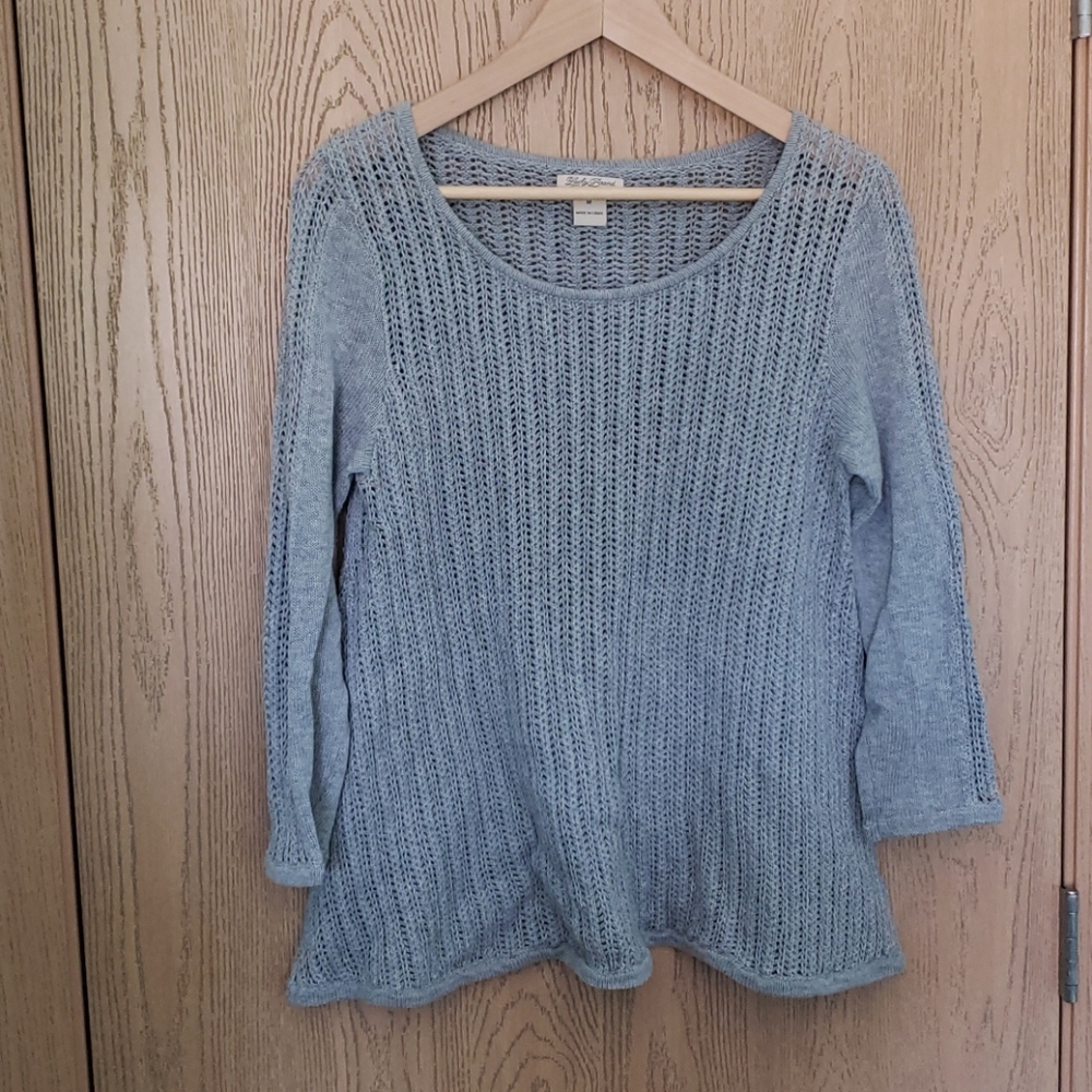 Lucky Brand gray open knit sweater Size Medium